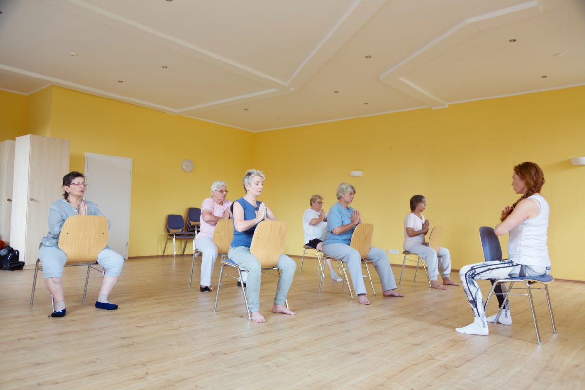 chair yoga squats