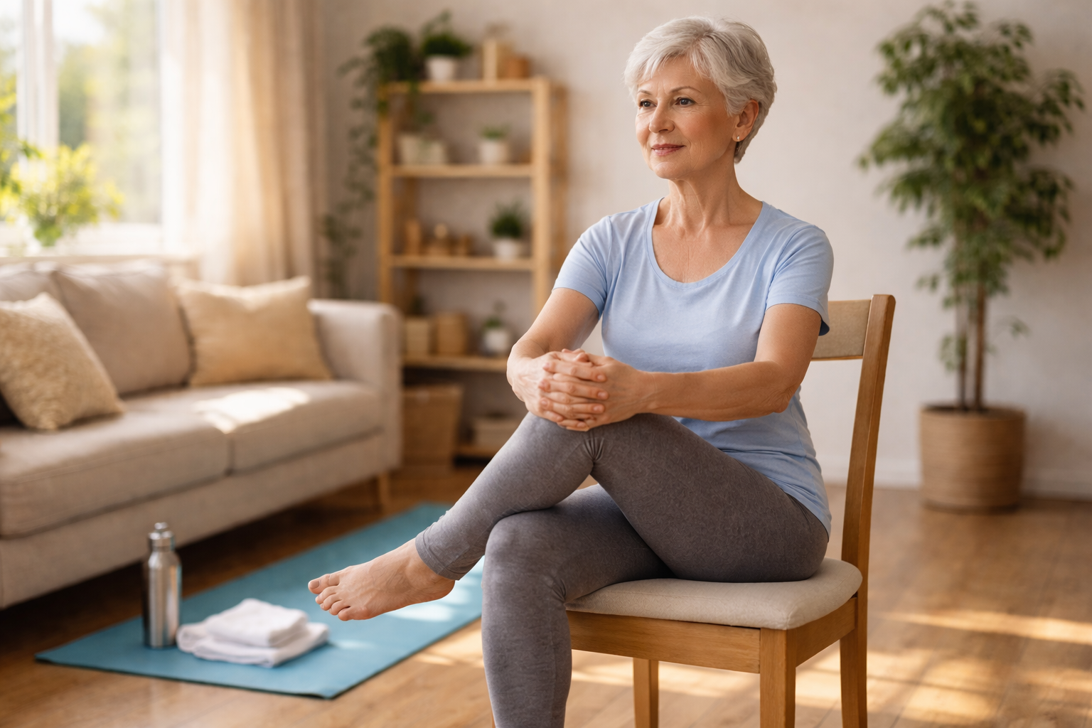 Seated Glute Stretches for Seniors (Gentle & Easy to Follow)