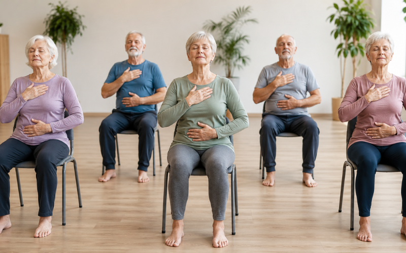 How Posture and Breathing Exercises Help Seniors Sit, Stand, and Breathe Better