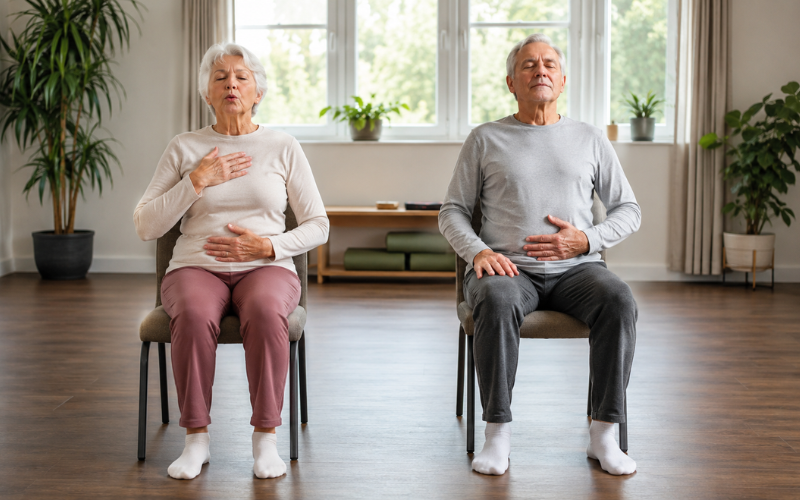 Pursed-Lip vs Diaphragmatic Breathing for Older Adults